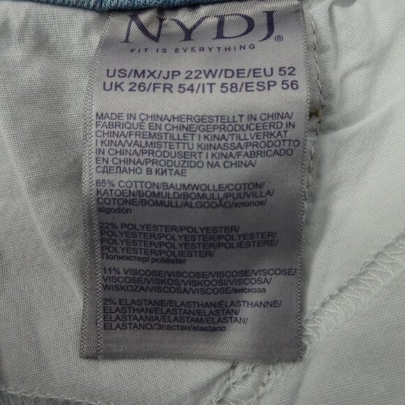 NYDJ Sheri Slim Ankle Jeans Women's Plus Size 22W Blue Stretch Denim - Picture 10 of 12